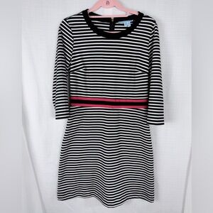Draper James stripped A-line mini dress with Coral waistband detail. size M